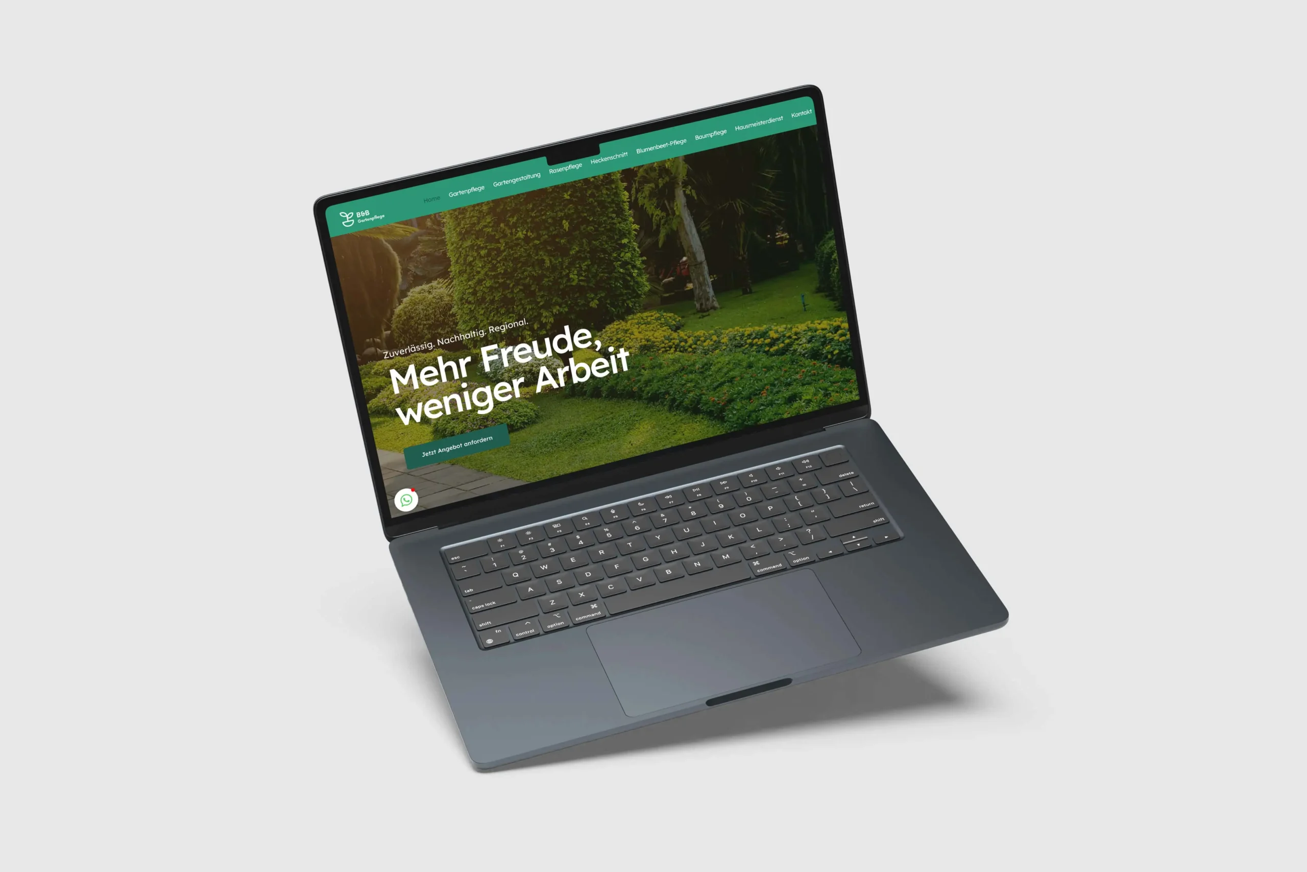 Website für einen Gartenpflegebetrieb, umgesetzt von LEOSA