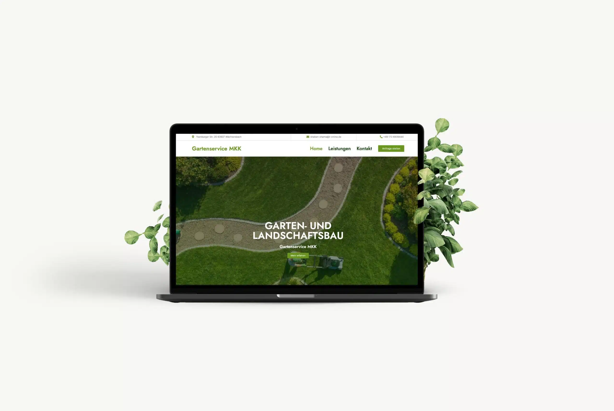 Website für einen Gartenbaubetrieb, umgesetzt von LEOSA